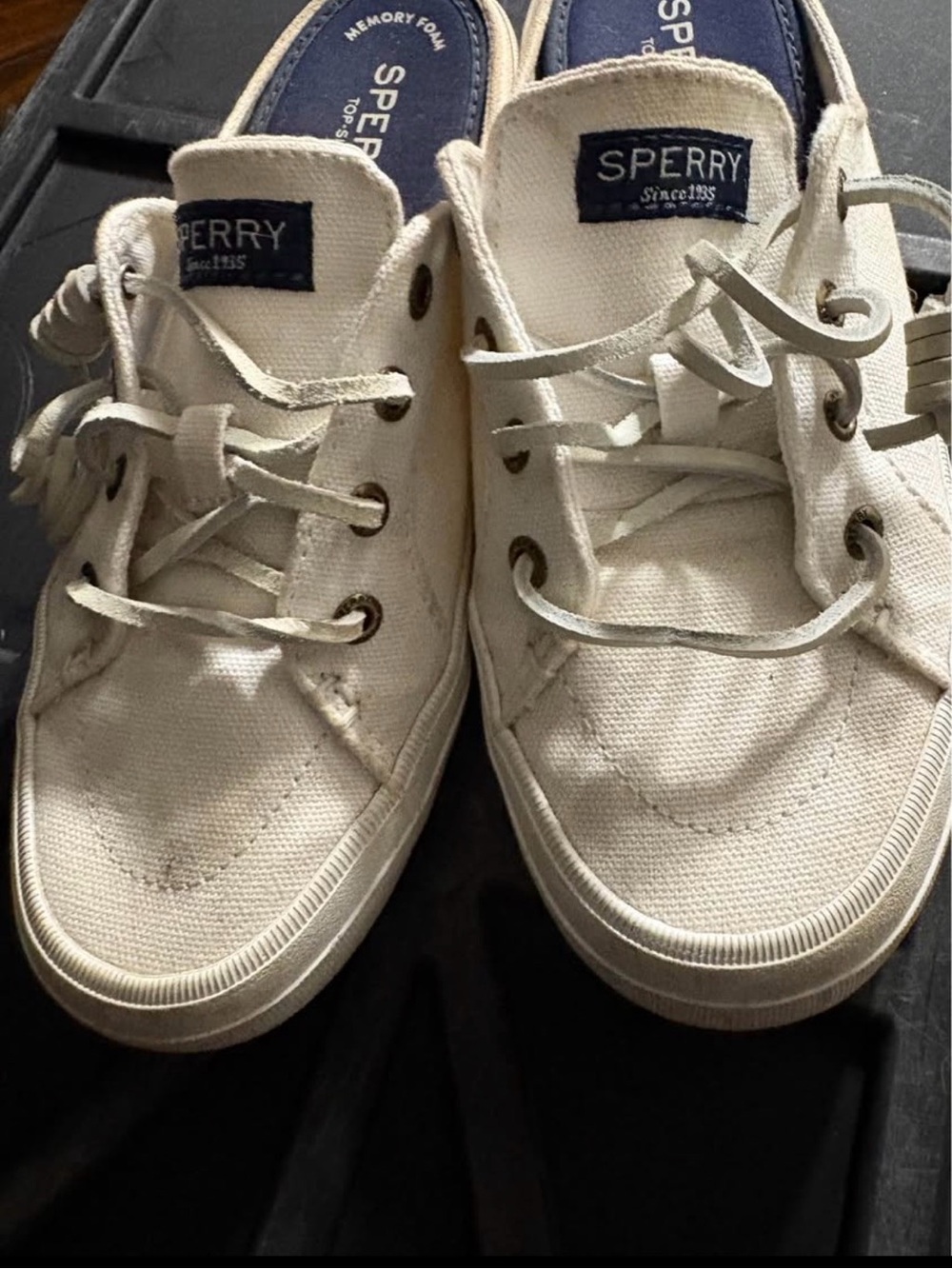 Sperry Cream Canvas Boat Sneakers